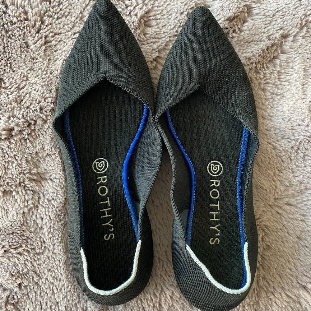 Rothy's - The Point - Black Solid - Size 10.5